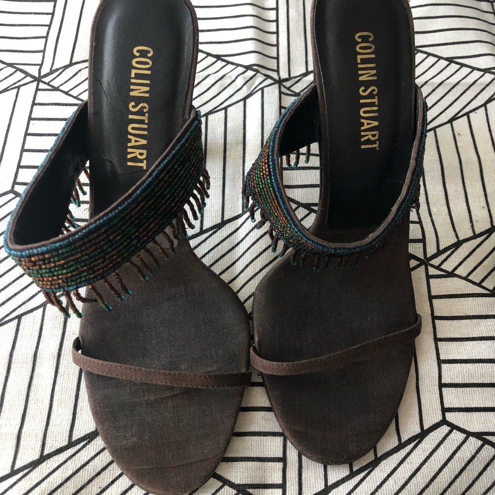 Colin Stuart beeded sandal heel 6.5